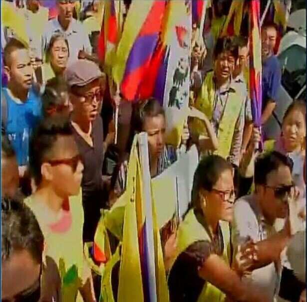 Delhi: Tibetans protest ahead of Chinese President Xi Jinping&rsquo;s visit