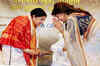 Madhuri Dixit & Lata Mangeshkar at an award show