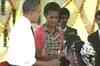 Obama, Michelle at Holy Name High School in Mumbai