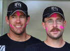 New Zealand players celebrate Holi